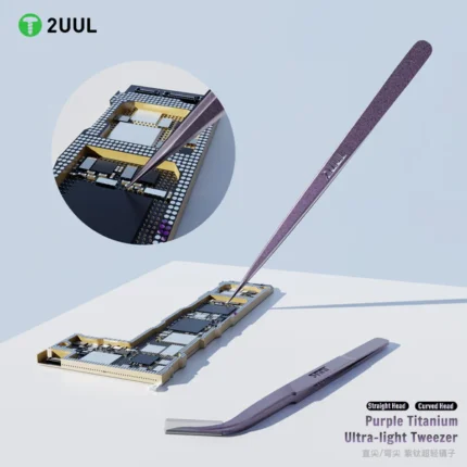 2UUL TI21 Purple Titanium Ultralight Tweezer for Precise Phone Board Repair - Image 2