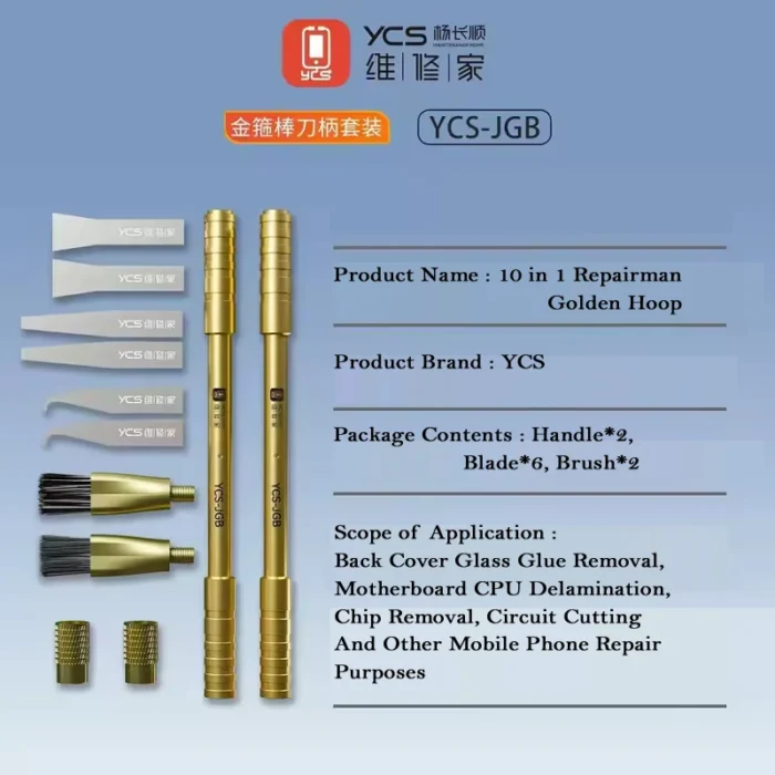 YCS CPU Opner 10in1 Multifunctional IC Glue Remover Blade With Glue Removal Brush - Image 3