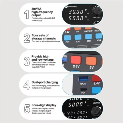 SUNSHINE P2 PRO Intelligent Regulated DC Power Supply 220V/110V - Image 3