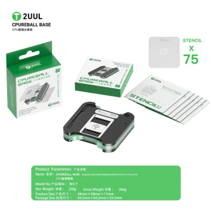 2UUL BH17 CPU REBALL BASE MAGNETIC DUAL SIDED REBALLING STENCIL SET CPUX75 - Image 4
